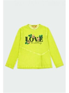 Girls' Lime Green 'LOVE' Floral Long-Sleeve Tee
